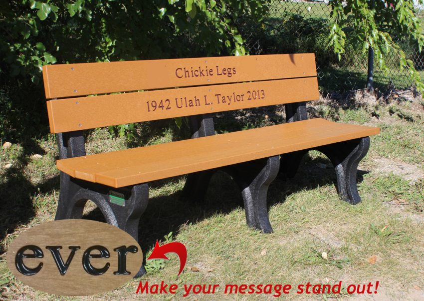 Tell Their Story Memorial Bench | Deluxe Park 6′, Color Fill Engraving ...